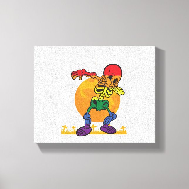 Lienzo Halloween Dabbing Skeleton Costume LGBT (Anverso)