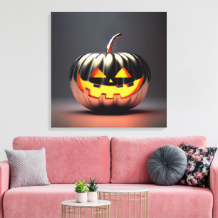 Lienzo Halloween de calabaza brillante