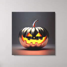 Lienzo Halloween de calabaza brillante