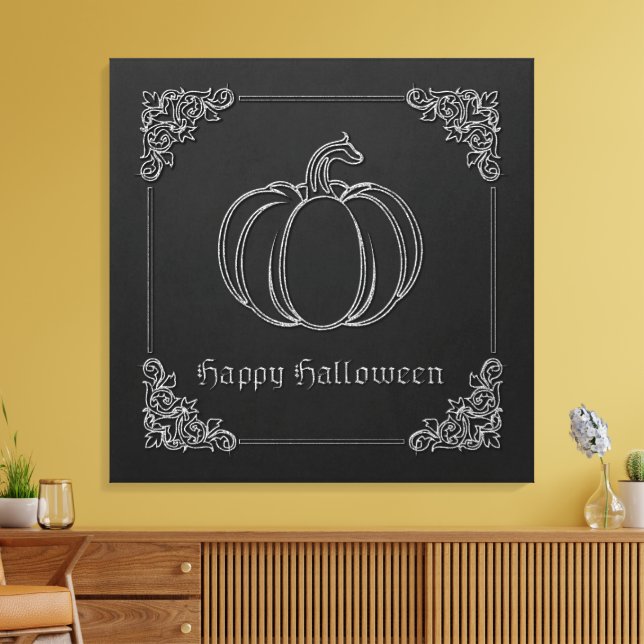 Lienzo Halloween de calabaza de plata (Insitu (Sala de estar))