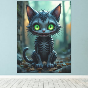 Lienzo Halloween de Gato Negro Gótico Encantado con vibra