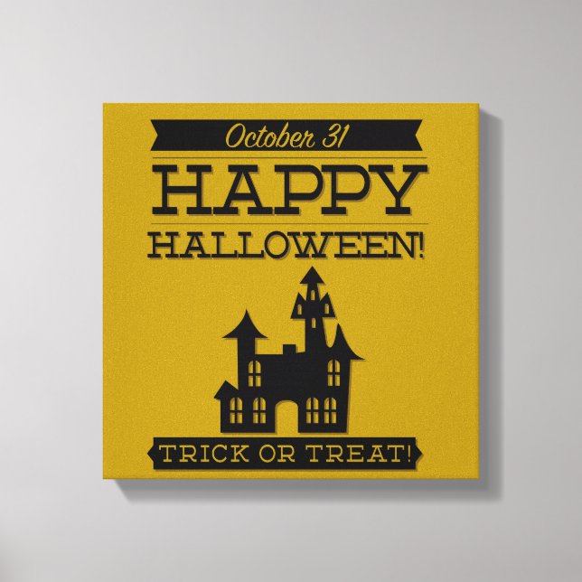 Lienzo Halloween de retro tipográfico (Anverso)