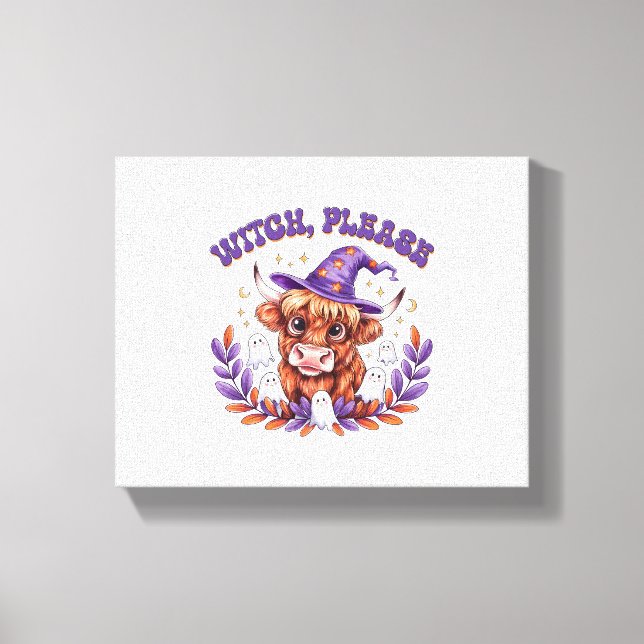 Lienzo Halloween de vaca Highland (Anverso)