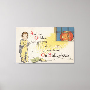 Lienzo Halloween GreetingGoblin en ventana