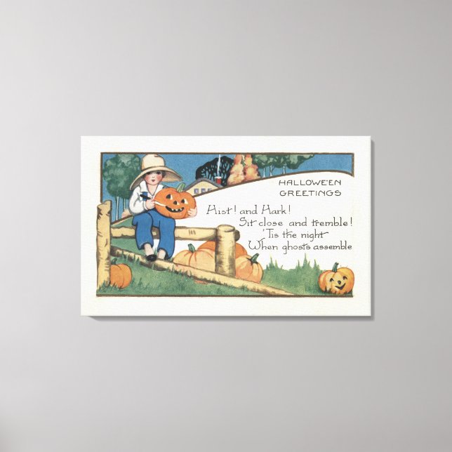 Lienzo Halloween GreetingHist y Hark (Anverso)