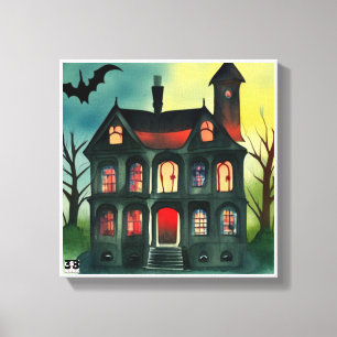 Lienzo Halloween Haunted House Canvas Art