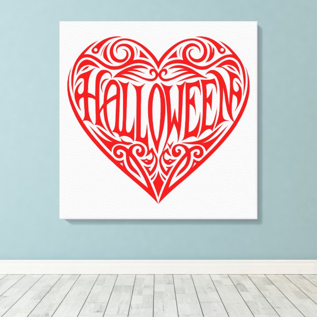 Lienzo Halloween Heart, Red Heart, Holiday (Insitu (piso de madera))