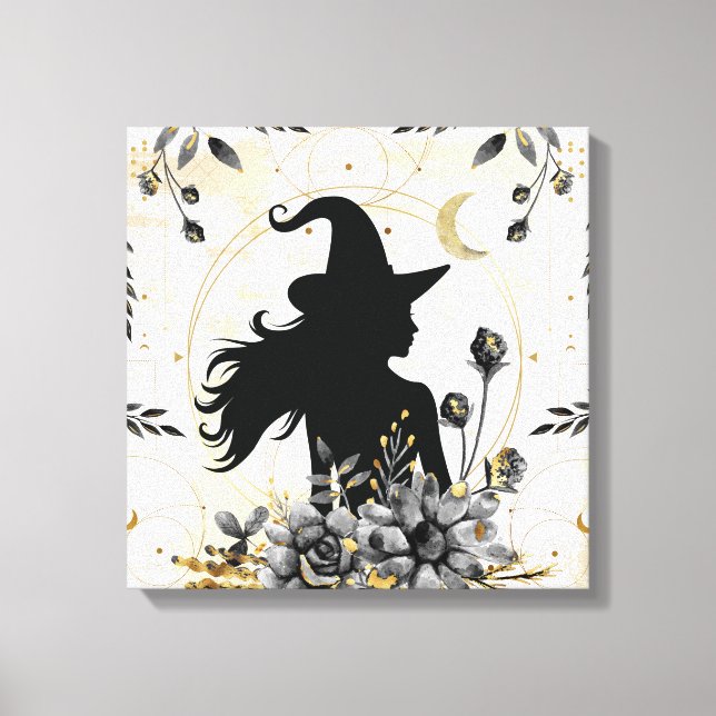 Lienzo Halloween moderno contemporáneo bruja 3 (Anverso)