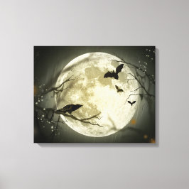 Lienzo Halloween Moon Spooky Crows