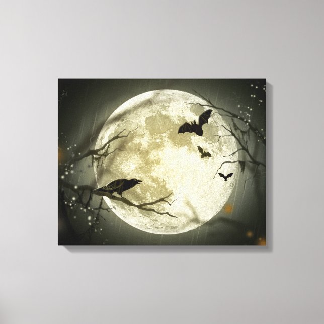 Lienzo Halloween Moon Spooky Crows (Anverso)