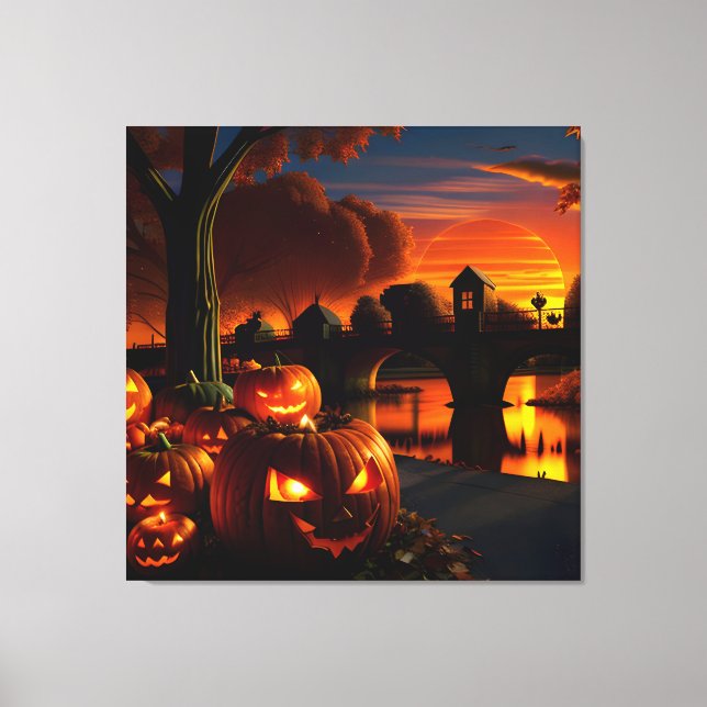 Lienzo Halloween Paisaje (Anverso)