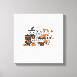 Lienzo halloween para gato gatito lindo esqueleto fantasm