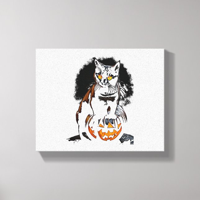 Lienzo Halloween Pegatina de gato negro (Anverso)