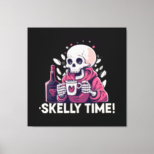 Lienzo halloween pero es hora de skelly
