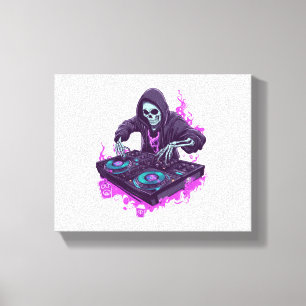 Lienzo Halloween Skeleton DJ