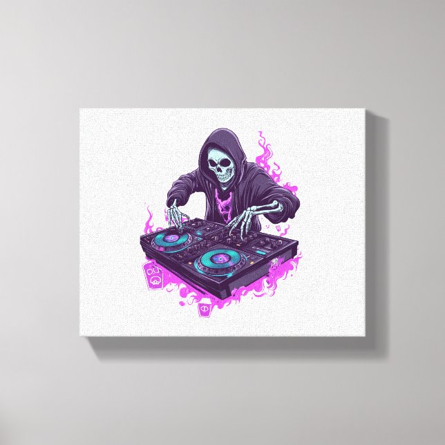 Lienzo Halloween Skeleton DJ (Anverso)