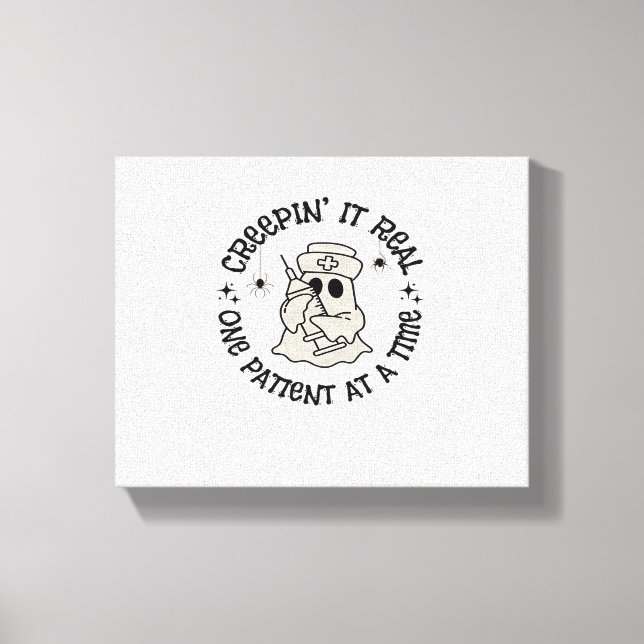 Lienzo Halloween sobre la salud, un paciente real (Anverso)