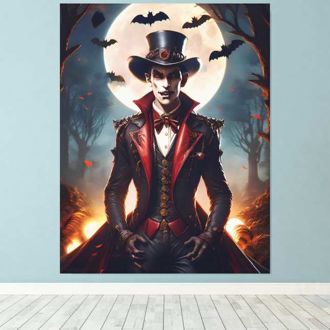 Lienzo Halloween Steampunk Gótico Zombie Vampiro (Insitu (piso de madera))