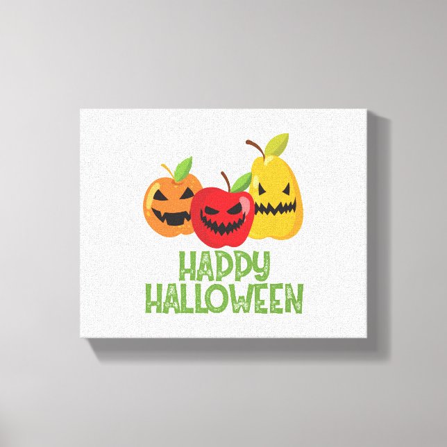 Lienzo Halloween Vegan Happy Halloween Calabaza Vegetaria (Anverso)
