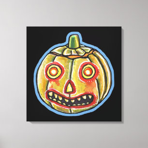 Lienzo Halloweenies de Vintage de la Calabaza Falln Spook