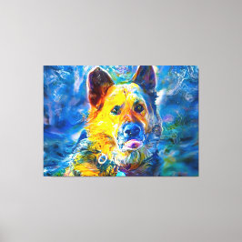 Lienzo Halo: Retrato de un pastor alemán