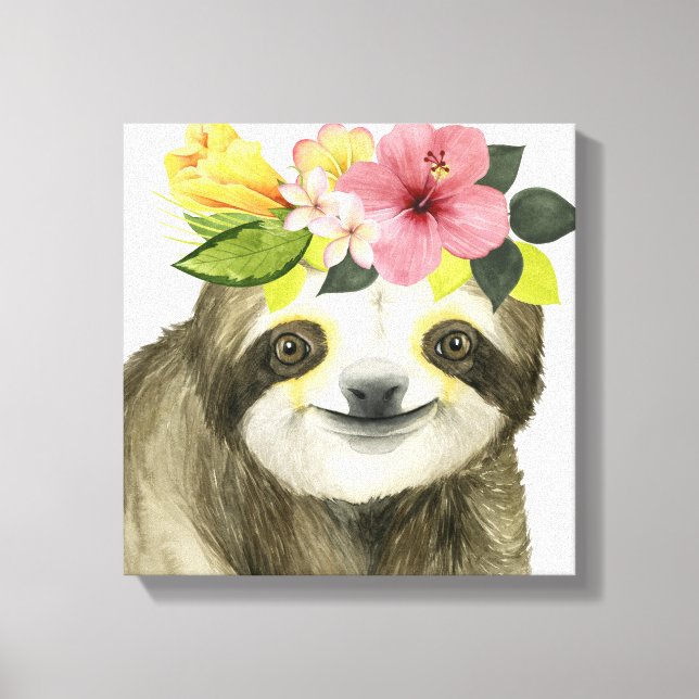 Lienzo Halo tropical | Sweet Sloth (Anverso)