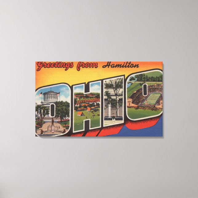 Lienzo Hamilton, Ohio - Escenas de letras grandes (Anverso)