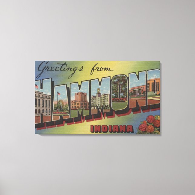 Lienzo Hammond, Indiana - Escenas de letras grandes (Anverso)