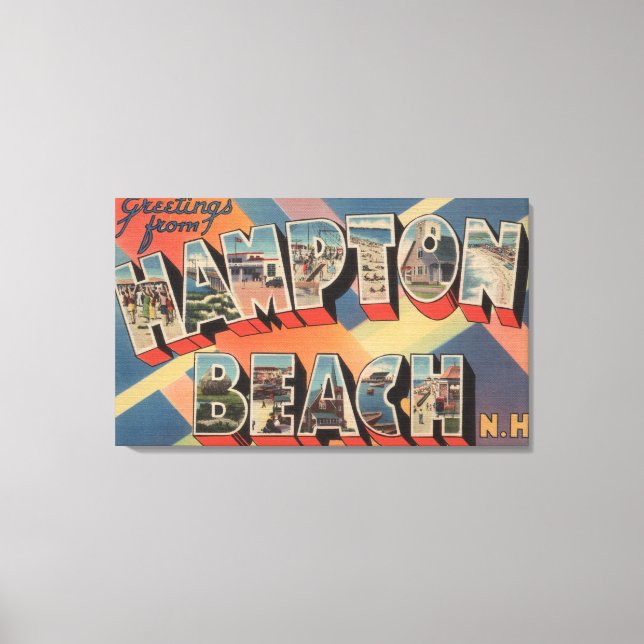 Lienzo Hampton Beach, New Hampshire - Letra grande (Anverso)
