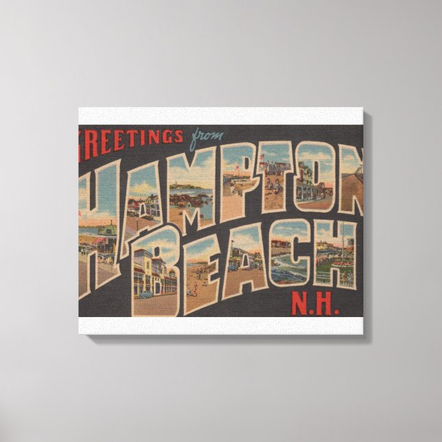 Lienzo Hampton Beach, New Hampshire - Letra grande 2 (Anverso)
