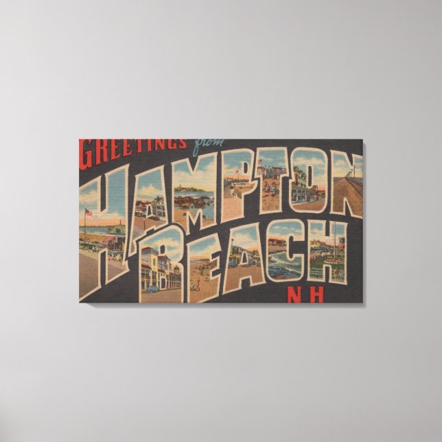 Lienzo Hampton Beach, New Hampshire - Letra grande 2 (Anverso)