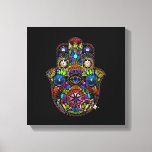 Lienzo Hamsa Canvas Black