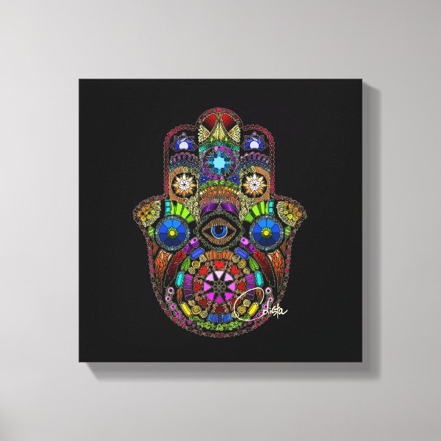 Lienzo Hamsa Canvas Black (Anverso)