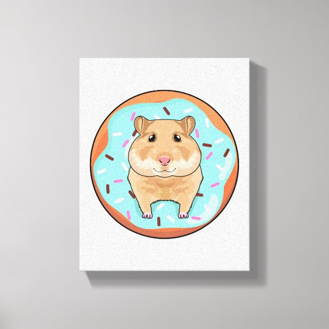 Lienzo Hamster with Donut (Anverso)