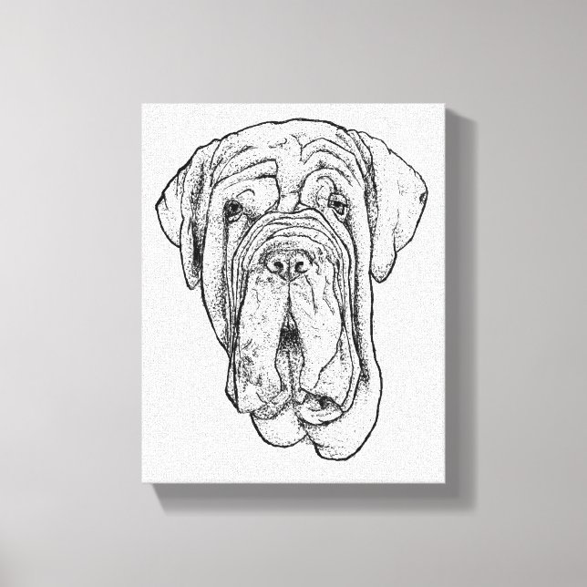 Lienzo Hand-Drawn Mastiff Portrait Canvas Art (Anverso)