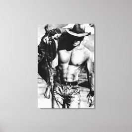 Lienzo Hand original dibujado Guapo Hombre Vaquero Sexy