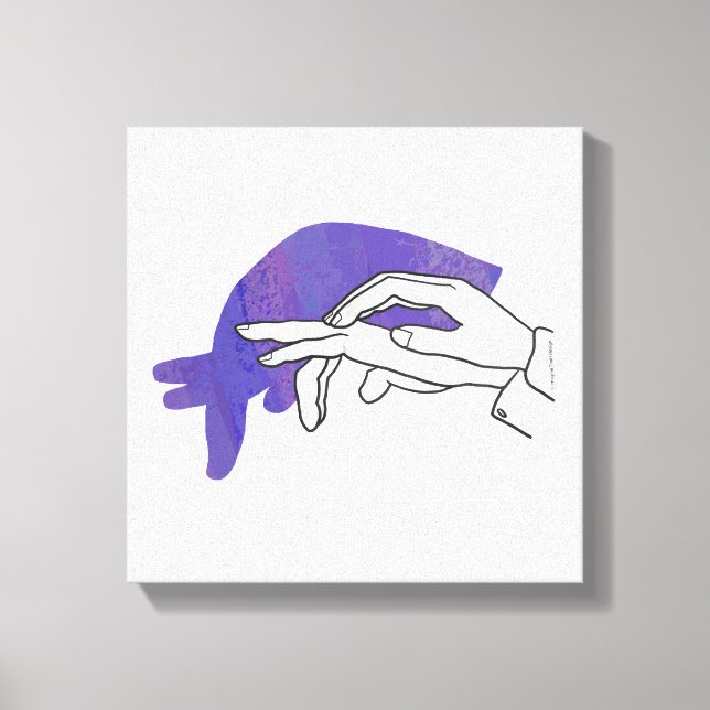 Lienzo Hand Silhouette Anteater Purple (Anverso)