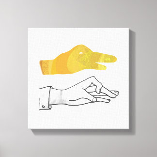 Lienzo Hand Silhouette Duck Amarillo