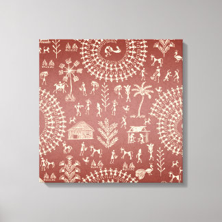 Lienzo Handmade Tribal Warli Folk Art ...