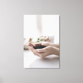 Lienzo Hands Holding Seedling Growth Hope