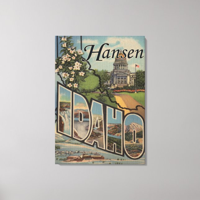 Lienzo Hansen, IdahoLarge Letter ScenesHansen, ID (Anverso)