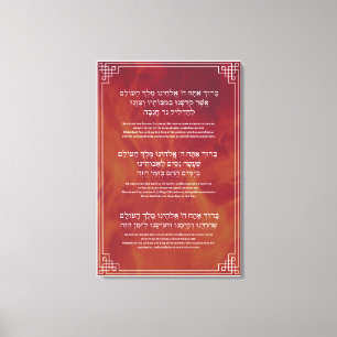 Lienzo Hanukkah bendice a hebreos que iluminan velas en i