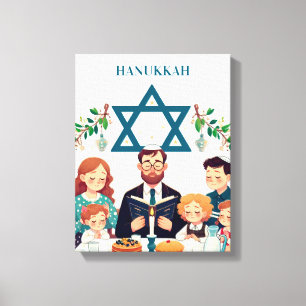 Lienzo Hanukkah Family Meal Canvas Art