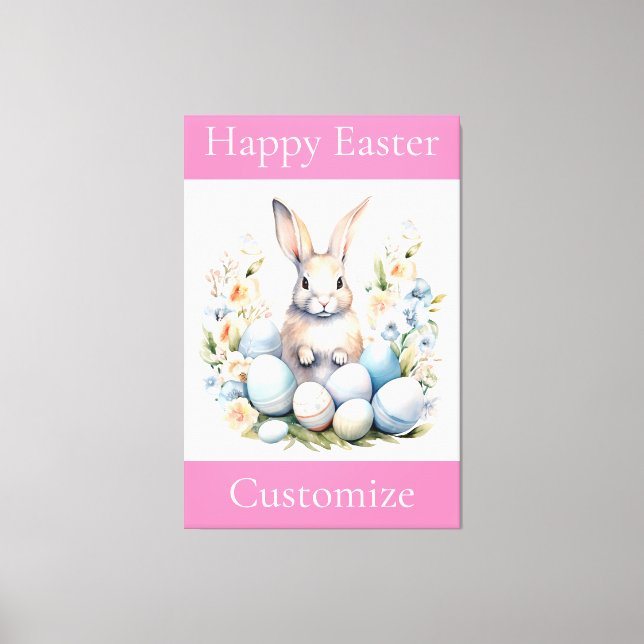 Lienzo Happy Easter Bunny Basket Thunder_Cove (Anverso)