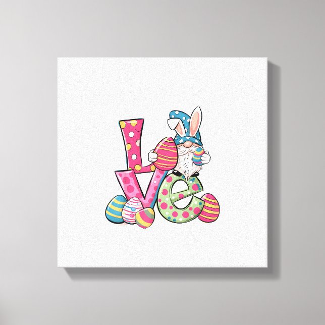 Lienzo Happy Easter Shirt Gnome Easter Day Love Men Women (Anverso)