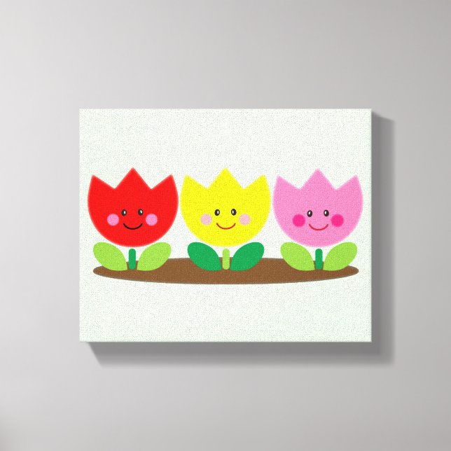 Lienzo Happy Face Tulip Flowers Garden art (Anverso)