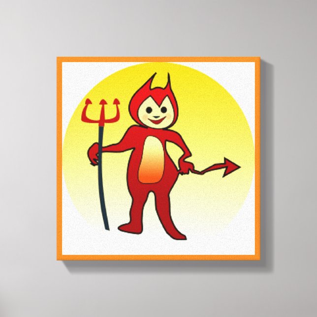 LIENZO "HAPPY HALLOWEEN" PEQUEÑO DIABLO (Anverso)