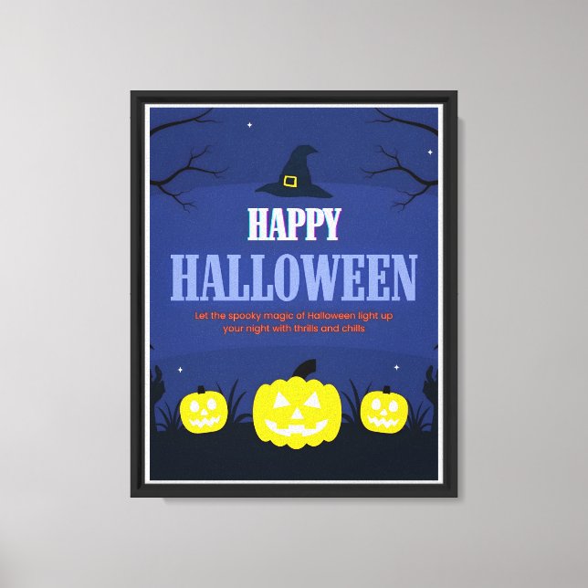 Lienzo Happy Halloween Pumpkin Wall ART (Anverso)