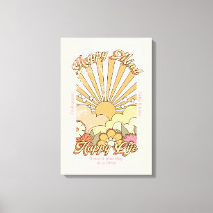Lienzo Happy Mind Happy Life Hippy Groovy Vibes