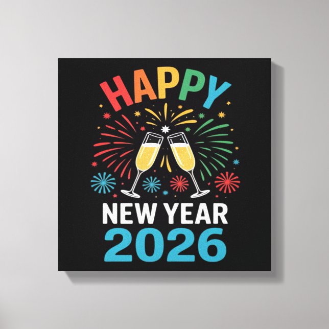 Lienzo Happy New Year 2026 Party Funny New Years Eve 2026 (Anverso)